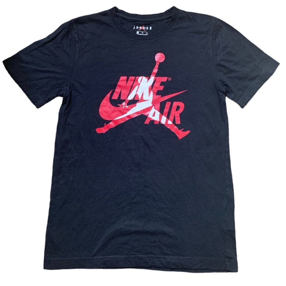 NIKE AIR JORDAN Logo Tee With Cap Sleeves Black Boys Age  13-15Y